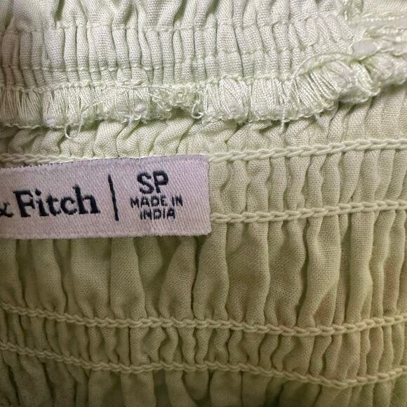 Abercrombie & Fitch Green Smocked Bodice Easy Maxi Dress - Picture 7 of 8